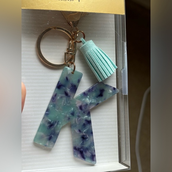 Modern Expressions Tassel Keychain Letter K Initial NEW - Picture 2 of 3